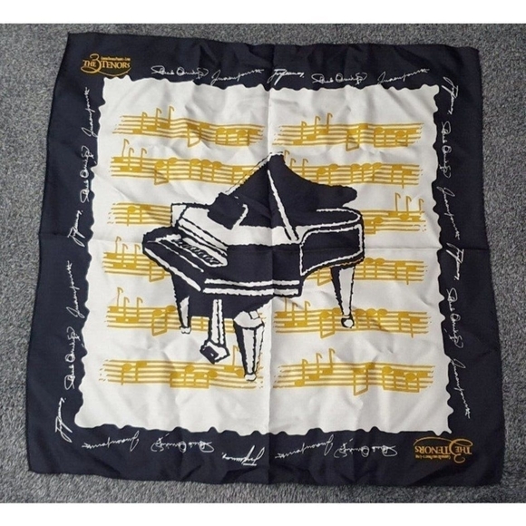 RARE Three Tenors concert silk scarf 17” by 17” in - Picture 1 of 4